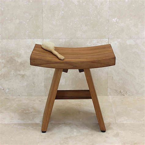 The haven teakwood shower bench from haven brings style and function to your bathroom décor. Haven™ Asia Teak Stool in 2020 | Teak shower stool, Teak ...