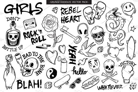 The finish work takes it from a sketch to a complete doodle… i think. Grunge Graffiti Doodles Vector Pack | Graffiti doodles ...