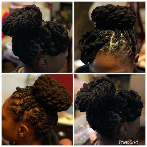 Two strand twists in a large bun. 2 Strand Twists into a Bun w/ loc petal bangs | Locs ...