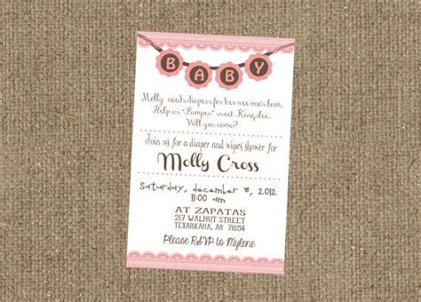Alternative to a traditional baby shower; Diapers and Wipes Baby Shower Invitation | Baby shower ...