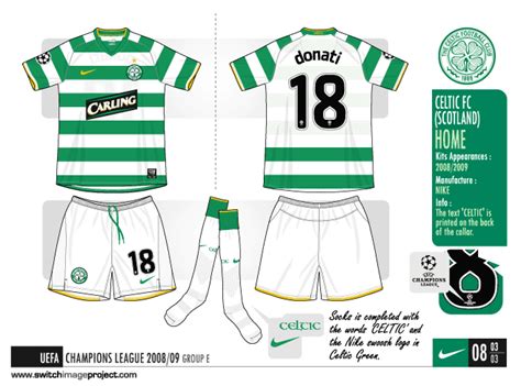 The official facebook of #9inarow scottish premiership 2019/20 champions & #quadrupletreble winners, celtic. Football teams shirt and kits fan: Celtic FC 2008-09 new kits