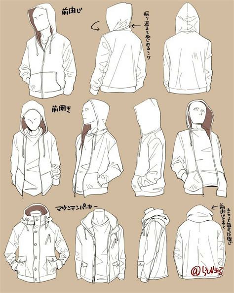 Anime boy, cool, hoodie, jacket; Pin by Molly Gallagher on Идеи для рисования | Drawing wrinkles, Sketches, Art reference poses