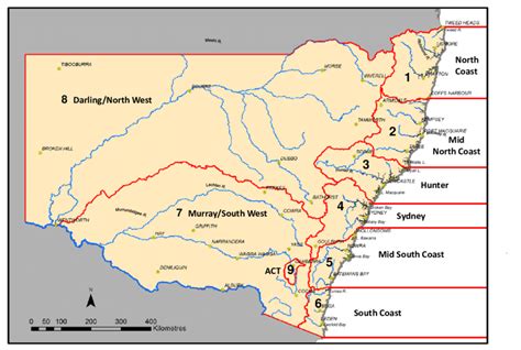 This chart shows the percentage of the entire u.s. Map of NSW and the ACT showing fishing zones used for ...