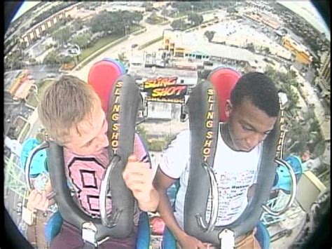 Two friends have lifetime experience on sling shot ride that shoots them 200 feet across night sky. Funniest slingshot video ever boy faints 3 times - YouTube