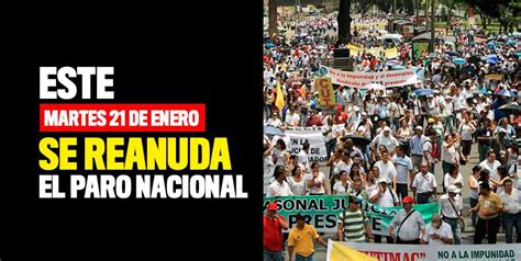 Paro nacional el 21 de enero