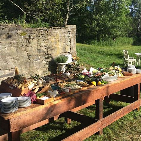 Simple painted farm table with 4 turned legs, topped with your choice of aged galvanized metal, fire aged wood planks or or painted pine planks. COCKTAIL HOUR - 10 ft long vintage farm table | Farm stand ...