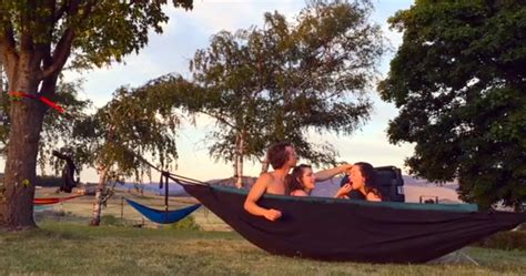 Curl up by the wood stove. Hot tub hammock