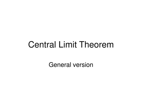 PPT - Central Limit Theorem PowerPoint Presentation, free download - ID ...