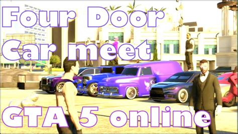 From the gta online menu screen, if you go to options, spawn. GTA 5: Car Meet/Car Show | Four Door Cars | Drag Racing ...