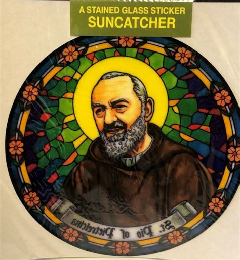 ✝ do not be discouraged if you do not succeed in doing everything as you desire, force yourself to do what you have to do and see to it that you never fall. PADRE PIO STATIC STICKER - Divine Mercy Gift Shop