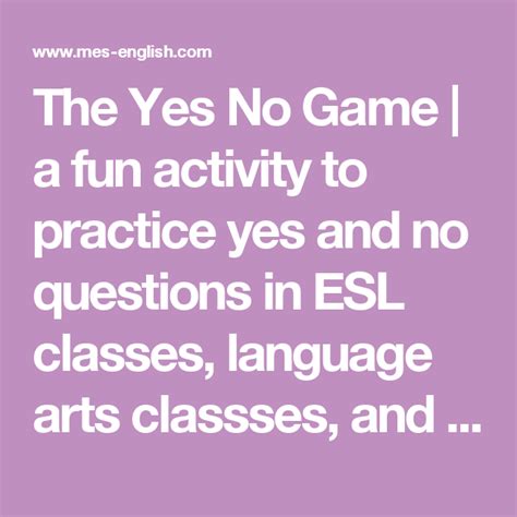 Check spelling or type a new query. The Yes No Game | a fun activity to practice yes and no ...