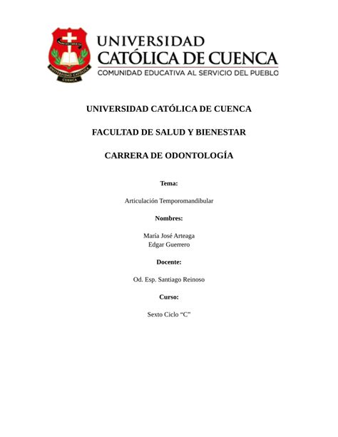 Universidad católica de cuenca durante 50 años ha formado profesionales de alto nivel. (PDF) UNIVERSIDAD CATÓLICA DE CUENCA FACULTAD DE SALUD Y ...