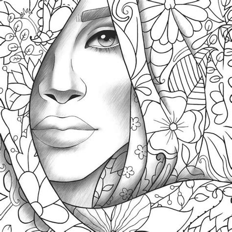 Supercoloring.com is a super fun for all ages: Printable coloring page girl portrait and clothes ...
