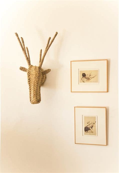 Animal heads are a great way to incorporate this into their room décor without cluttering the floor space or bedroom area with toys. Wicker gazelle head, rattan animal head, faux trophy, wall ...
