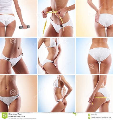 We have surgeries to remove all female parts the moment we're done having kids. A Collage Of Images With Fit Female Body Parts Stock Image ...