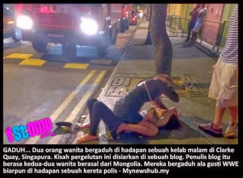 'pandangan tutup terus kelab malam, pub bertepatan'. Dua Wanita Bergaduh Depan Kelab Malam Di Singapura - Tabek ...