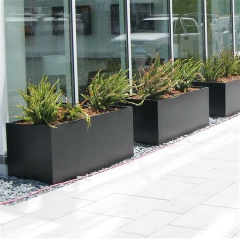 Our outdoor rectangular pvc planters come in large planter box sizes in long, oblong, custom, and trough shapes. Wilshire Rectangular planters will create a sleek profile ...
