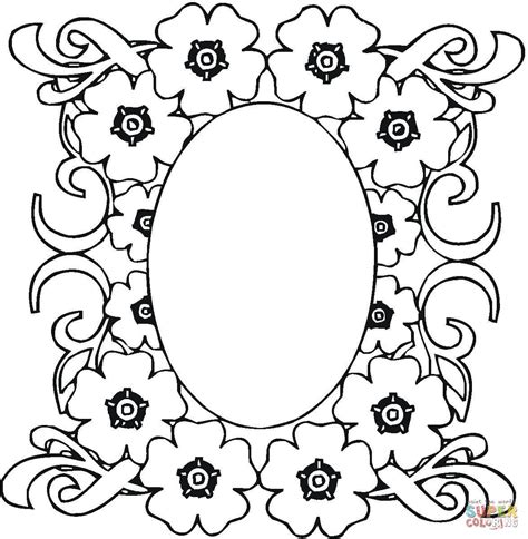 100% free mermaid and undersea coloring pages. Mirror In The Flowers Ornament coloring page | Free ...