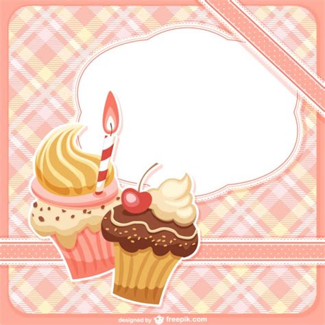 Cupcake pastel postre pasteles los alimentos cumpleaños sweet muffin dulces cupcakes. Frame with cupcakes | Free Vector