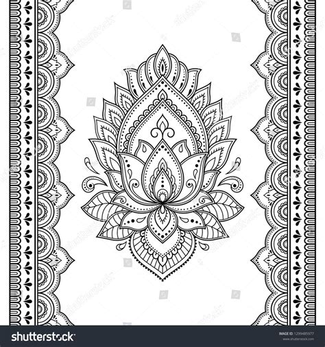Maybe you would like to learn more about one of these? Set of Mehndi lotus flower pattern and seamless border for ...