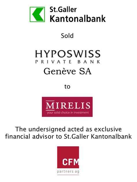 All you need from a private bank, including swiss discretion. SGKB/HYPOSWISS/MIRELIS | CFM Partners AG