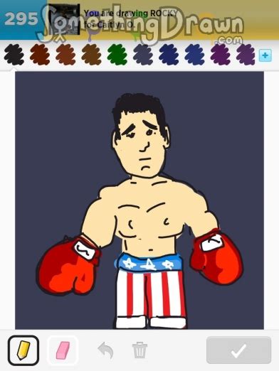 The pose is ready, so now let's add some body to this bare skeleton. SomethingDrawn.com - ROCKY drawn by Lucas C on Draw Something