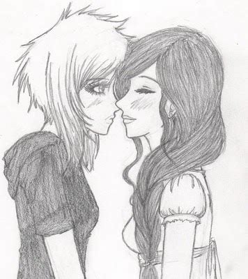 How to sketch an anime kiss, step by step, anime people. Emina/Emy~Six/Biersack: studenoga 2010