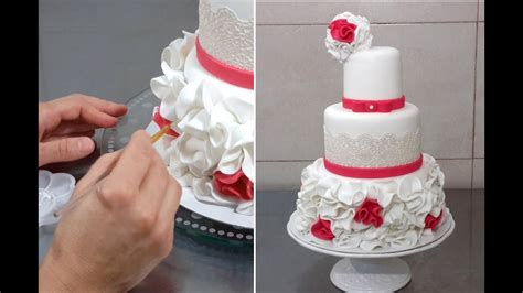 Wedding Cake Decorating with Fondant & Sugar Lace by Cakes ...