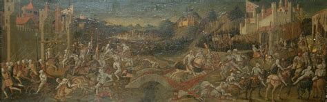 La battaglia di anghiari fu combattuta il 29 giugno 1440 tra le truppe milanesi dei visconti ed una coalizione guidata dalla repubblica di firenze, comprendente venezia e lo stato pontificio. La battaglia di Anghiari rappresentata su di un Cassone fiorentino conservato al "Museo ...