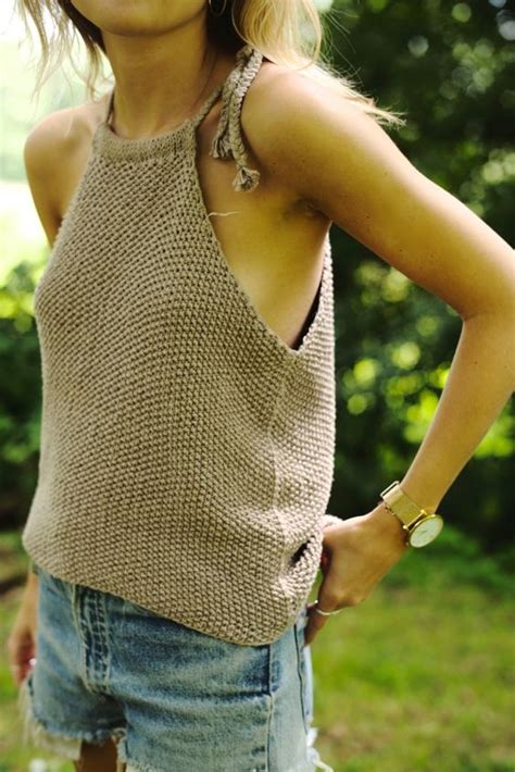 See full list on wikihow.com knit halter tank and cut off shorts #style #fashion # ...