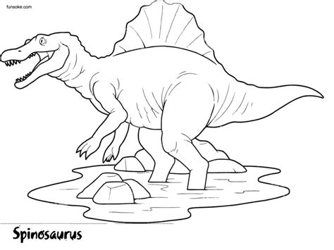 The coloring page is printable and can be used in the classroom or at home. Free printable spinosaurus coloring pages - Funsoke