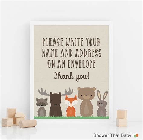 Tax deductible donations must meet certain guidelines to get a tax break for your good deed. Woodland Address an Envelope Sign - Printable Download - Woodland Themed "Please Write Your Name ...