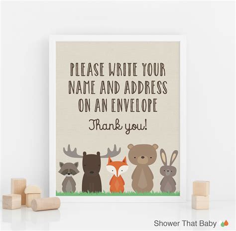 This means that a personalized donation letter has a better chance of standing out when people sort through their letters. Woodland Address an Envelope Sign - Printable Download - Woodland Themed "Please Write Your Name ...