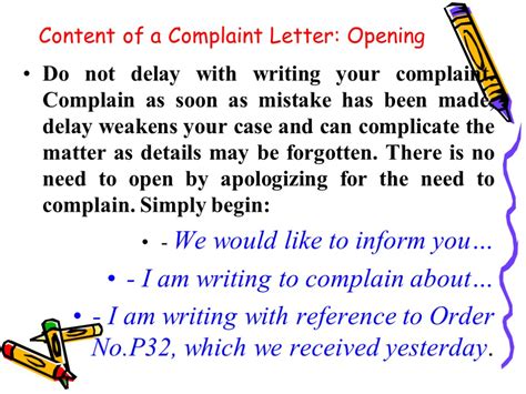 English language paper 1 question 5: Complaint Letters Problem questions: Reasons for writing a