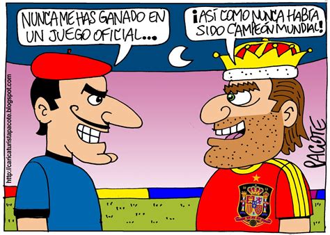 Taking place at the vicente calderon, espana took the early lead with off the corner kick when x. CARICATURISTA PACOTE: ESPAÑA VS. FRANCIA