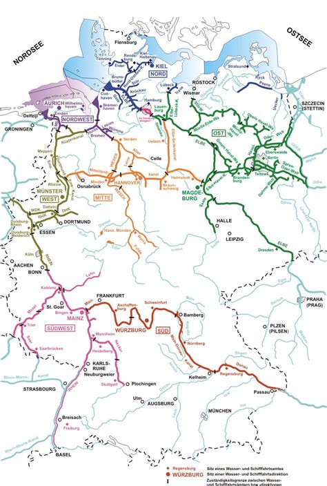 Bundeswasserstraßen die offizielle karte für bundeswasserstraßen herausgegeben vom bmvi. Wasserstraßennetz - Deutscher Wasserstraßen- und Schifffahrtsverein Rhein-Main-Donau e.V.