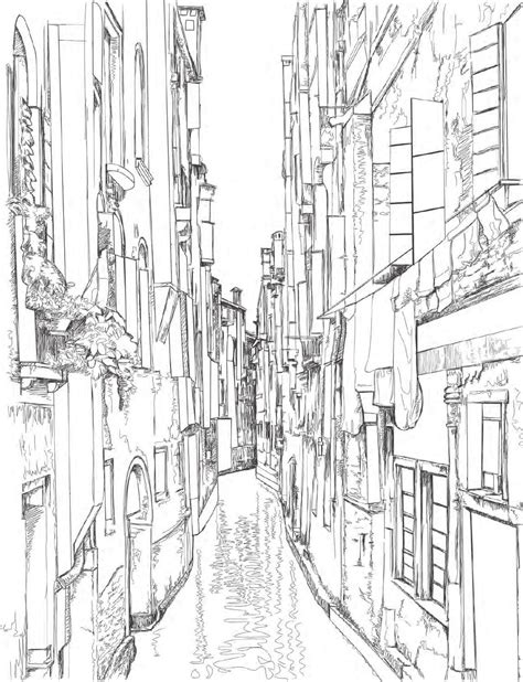  print this page . Venice Coloring Book for Adults | Venice painting ...