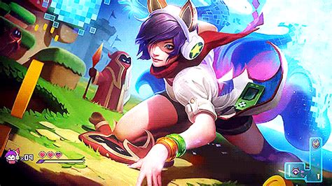 Círculo con elementos giratorios de colores sobre un fondo transparente. Arcade Ahri Login Theme | Lol league of legends, League of ...