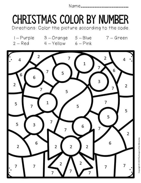 They can practice their handwriting skills by tracing all of the letters. Color by Number Christmas Preschool Worksheets Wreath - The Keeper of the Memories