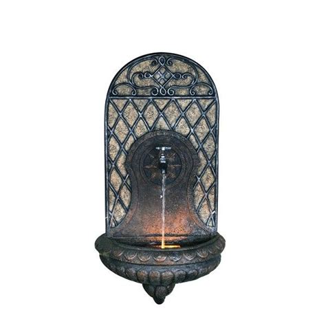 Premium water fountain spouts, brass/copper construction, will never rust. hanging fountain | Alpine Wall Faucet Hanging Water Fountain w Halogen Light and Pump ... | Wall ...