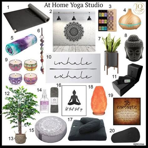 This yoga studio design features breezy window treatments, natural woods, and essentials for meditating and practicing yoga. Top 20 Essentials For Your At Home Yoga Studio • IQ Design