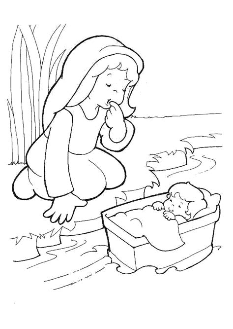 The grandson of levi, amram, kehot's son, married jochebed, and she bore him three children. Baby Moses Coloring Page - Coloring Home