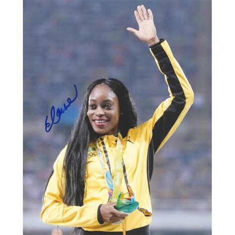 #elaine thompson #athletics #team jamaica #rio 2016 #olympicsedit #i really wanted dafne to win this :( #it's 5am and i want to die #just under 6mins left in croatia vs serbia #me @ me: Autographe Elaine THOMPSON (Photo dédicacée)