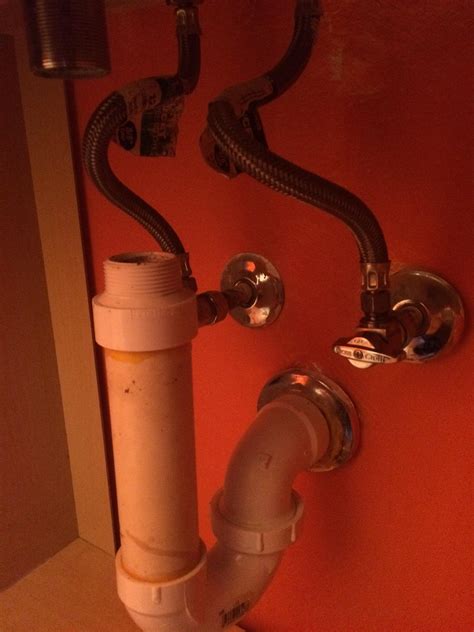 The sink trap is located in between the tail pipe and the waste pipe. P-Trap Issue - Bathroom sink : Plumbing