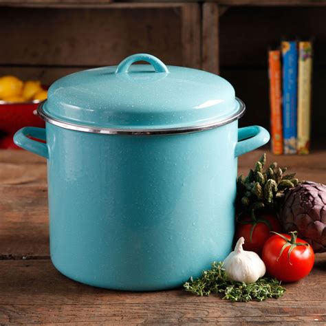 It has a lot to offer and is quite robust and easy to use. The Pioneer Woman Vintage Speckle Turquoise Stock Pot | Walmart Canada