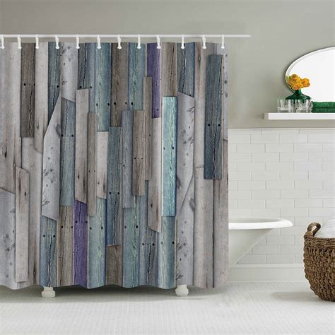 Ever heard the stories from old grandpap telling you about the days of yore? Vintage Colorful Wood Plank Barn Door Shower Curtain ...