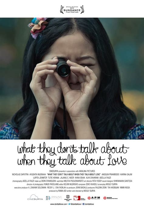 1 2 film garapan mouly surya diapresiasi di luar negeri. WHAT THEY DON'T TALK ABOUT WHEN THEY TALK ABOUT LOVE (2013)