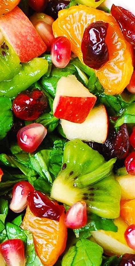 Seasonal fall fruits marinated in a bright citrus, herb and spice syrup make the perfect addition to your thanksgiving dinner. Thanksgiving Salad: Spinach Salad with apples, pears, mandarin oranges, kiwi fruit, dried ...