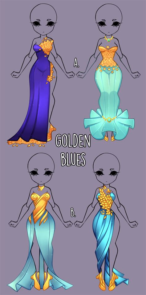 Fashion sketches anime dress drawing base anime outfits. Golden Blues outfit adopt open by Miss-Trinity on ...