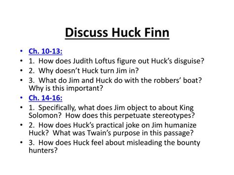 Somebody was maturing to a death that had no. PPT - Discuss Huck Finn PowerPoint Presentation - ID:2182666